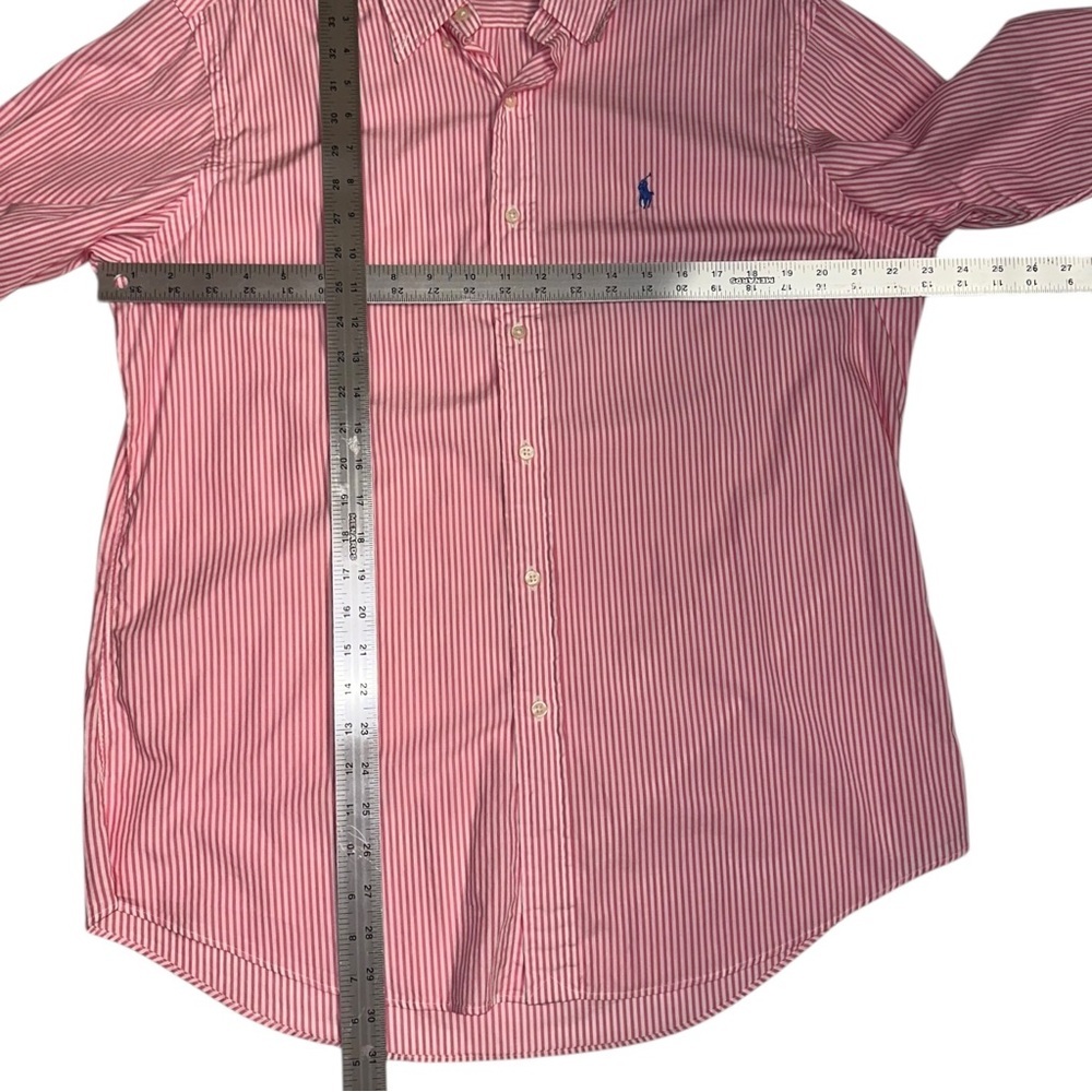 Ralph Lauren Shirt Mens 100% Cotton Pink & White Striped Casual Button Down Sz L - Picture 5 of 7